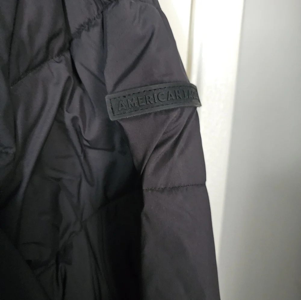 Men's Black Puffer Jacket textured Down & Feathers American Eagle Large
